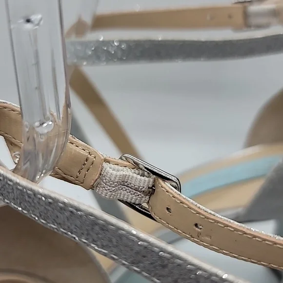 BETSEY JOHNSON sz 9 Bella bling rhinestone glitter sandal block heel AMA… - Picture 9 of 12